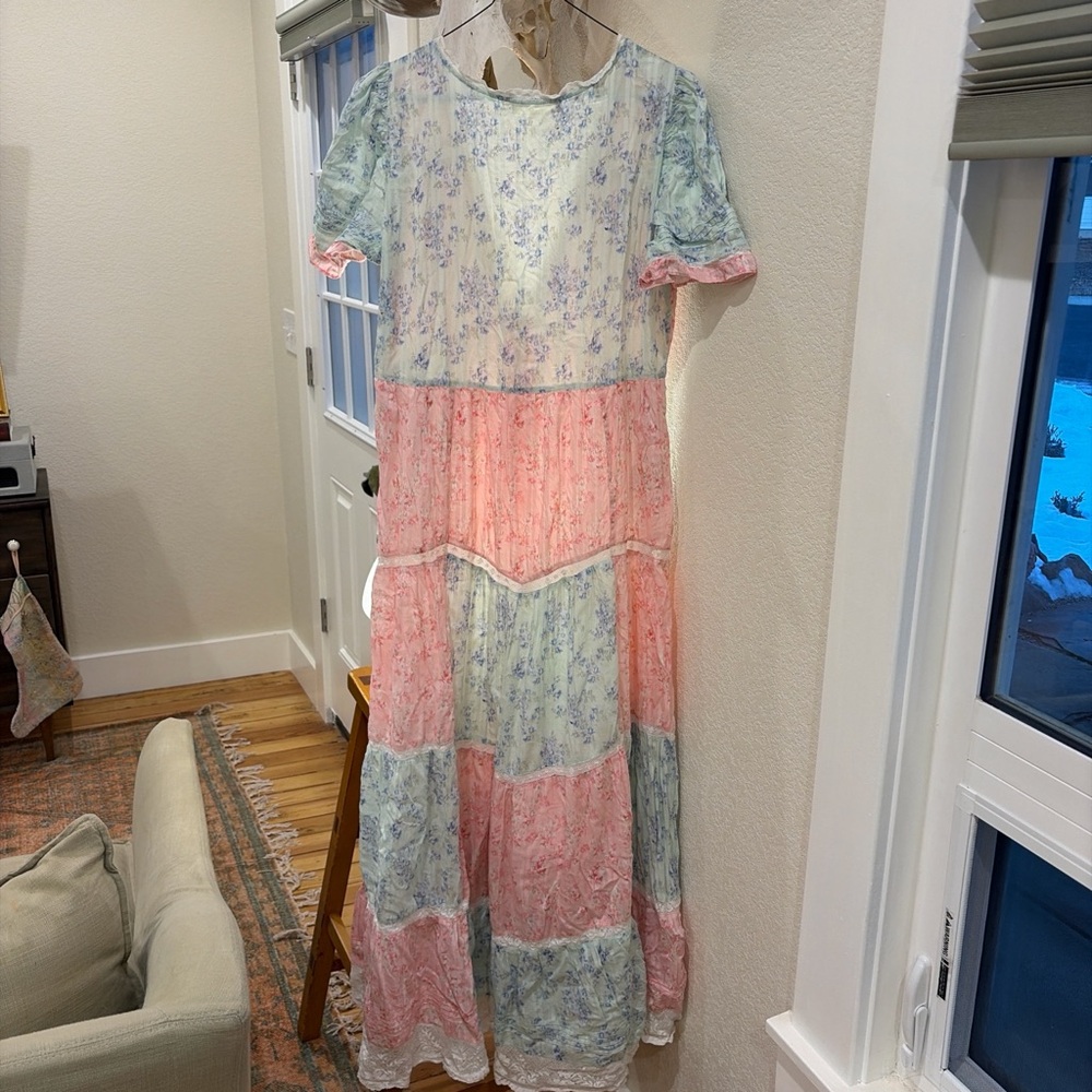 LoveShackFancy Pink and Blue Maxi Dress - Picture 2 of 5